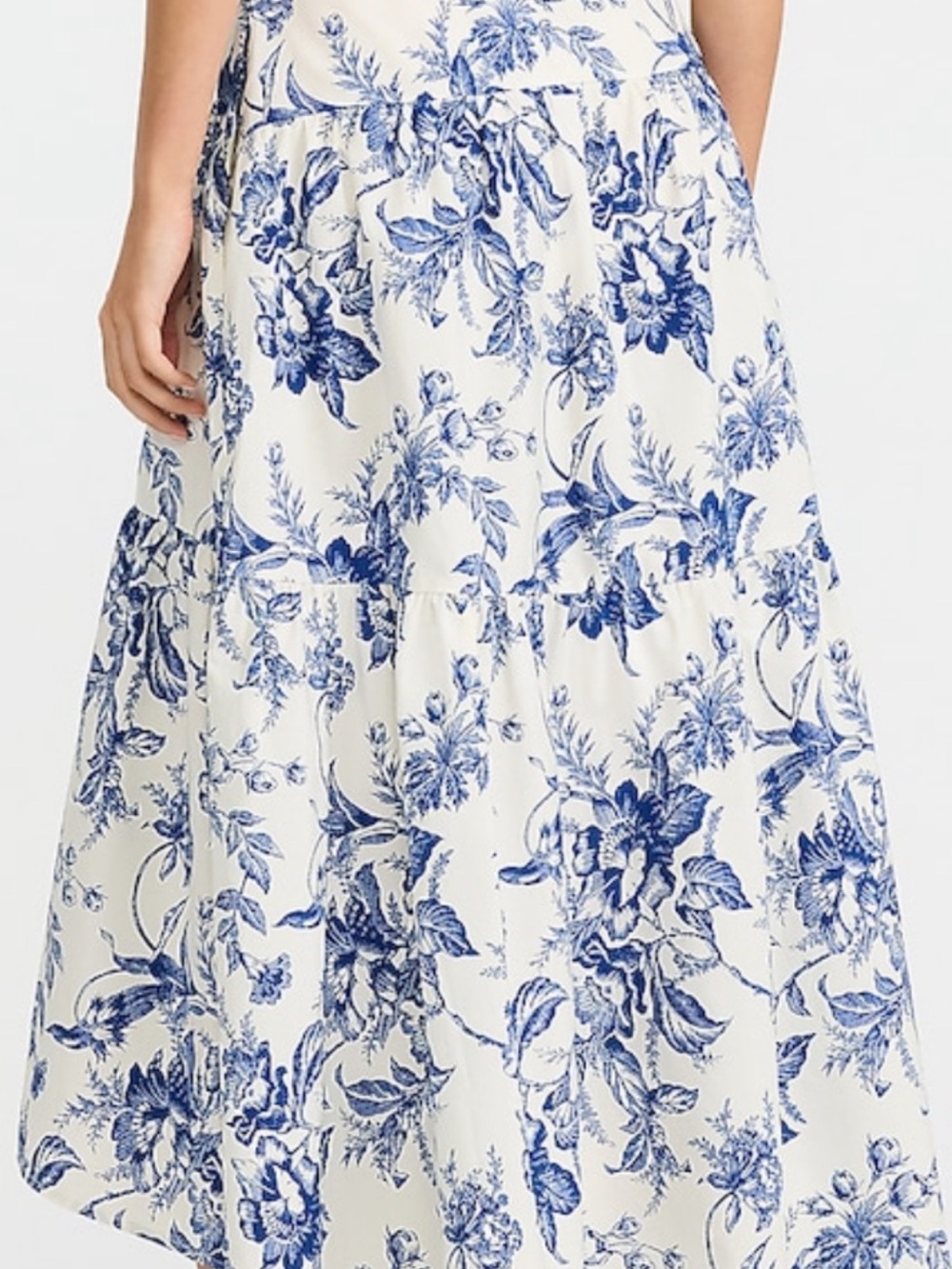 Express White Maxi Skirt with Blue Floral Print - Picture 3 of 8
